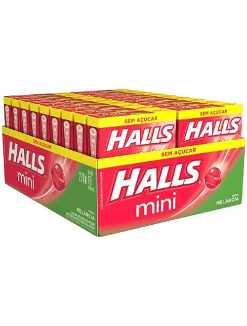 DROPS HALLS MINI SABOR MELANCIA COM 18 UNIDADES