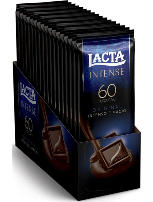 CHOCOLATE LACTA INTENSE 60% CACAU ORIGINAL DISPLAY COM 17 UNIDADES DE 85G CADA
