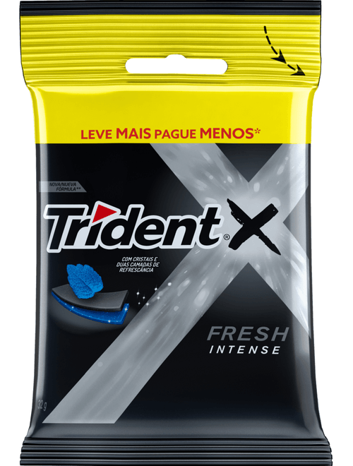 GOMA DE MASCAR TRIDENT INTENSE XFRESH COM 4 UNIDADES DE 8G CADA