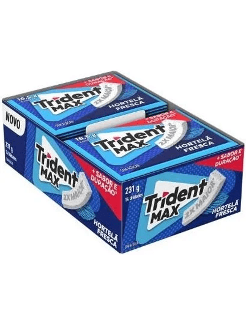 GOMA DE MASCAR TRIDENT SABOR MAX HORTELA FRESCA COM 14 UNIDADES