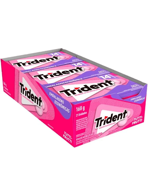 GOMA DE MASCAR TRIDENT SABOR TUTTI-FRUTTI COM 12 UNIDADES