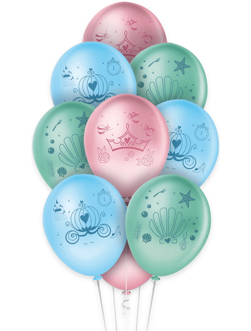 BALAO LATEX REDONDO PRINCESAS DISNEY 9 POLEGADAS COM 25 UNIDADES REGINA