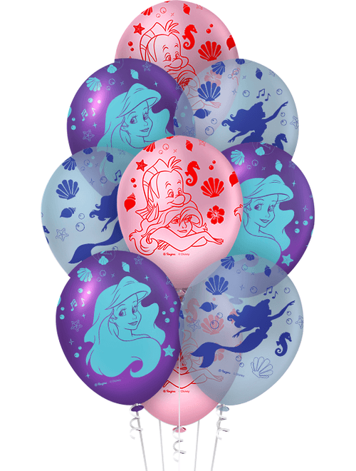BALAO LATEX PREMIUM ARIEL DISNEY 12 POLEGADAS COM 10 UNIDADES REGINA