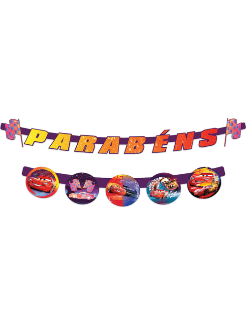 FAIXA PARABENS DISNEY CARROS REGINA