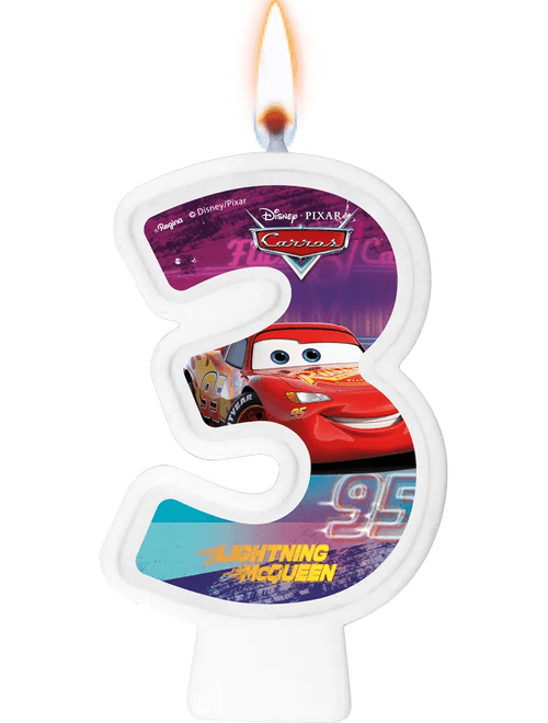 VELA NUMERO 3 DISNEY CARROS REGINA