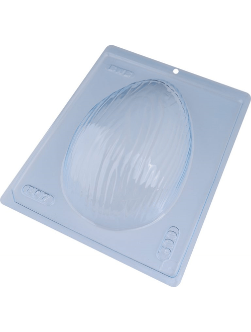 FORMA PARA OVO DE PASCOA ESPECIAL RISCADO 500G SILICONE 3 PARTES BWB