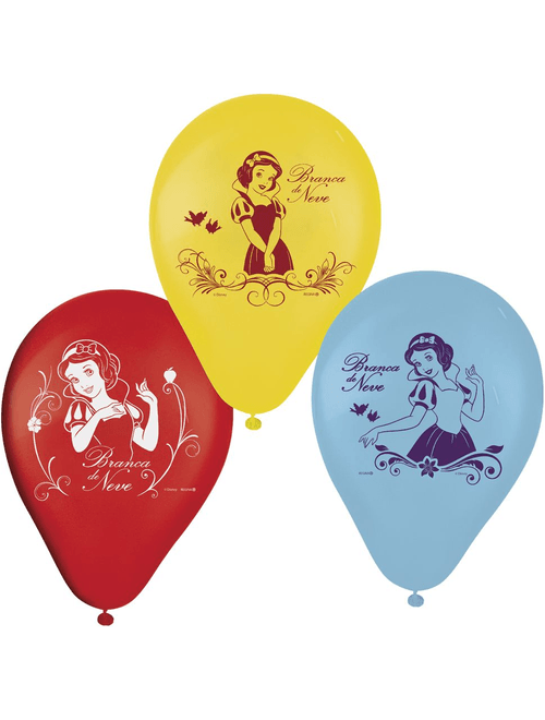 BALAO LATEX REDONDO BRANCA DE NEVE CLASSICA 9 POLEGADAS COM 25 UNIDADES REGINA