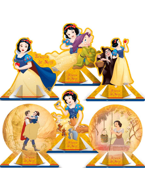 DECORACAO DE MESA BRANCA DE NEVE CLASSICA COM 6 UNIDADES REGINA