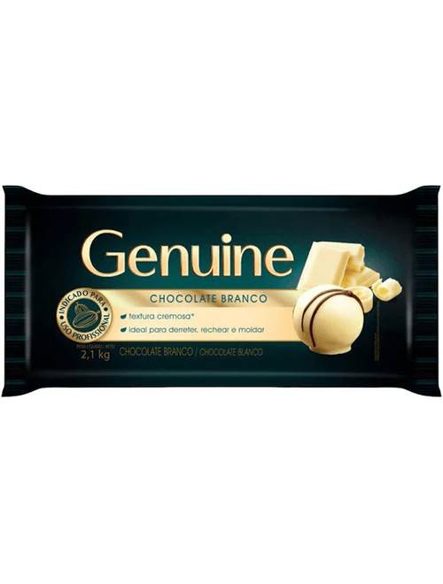 BARRA CHOCOLATE BRANCO 2,1KG GENUINE