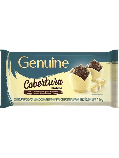 BARRA COBERTURA FRACIONADA CHOCOLATE BRANCO 1KG GENUINE