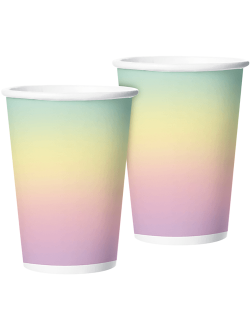 COPO DE PAPEL 180 ML FESTA COLORS OMBRE ARCO IRIS COM 8 UNIDADES REGINA