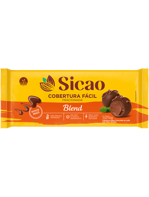 CHOCOLATE FACIL COBERTURA FRACIONADA BLEND BARRA 1,01KG SICAO
