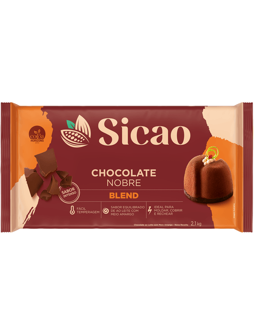 CHOCOLATE NOBRE BLEND BARRA 2,1KG SICAO