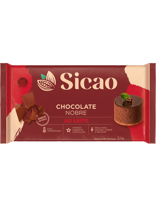 CHOCOLATE NOBRE AO LEITE BARRA 2,1KG SICAO
