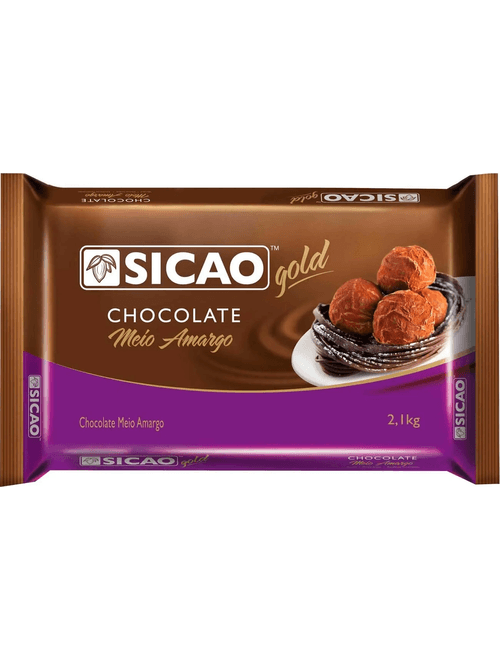 CHOCOLATE NOBRE MEIO AMARGO BARRA 2,1KG SICAO