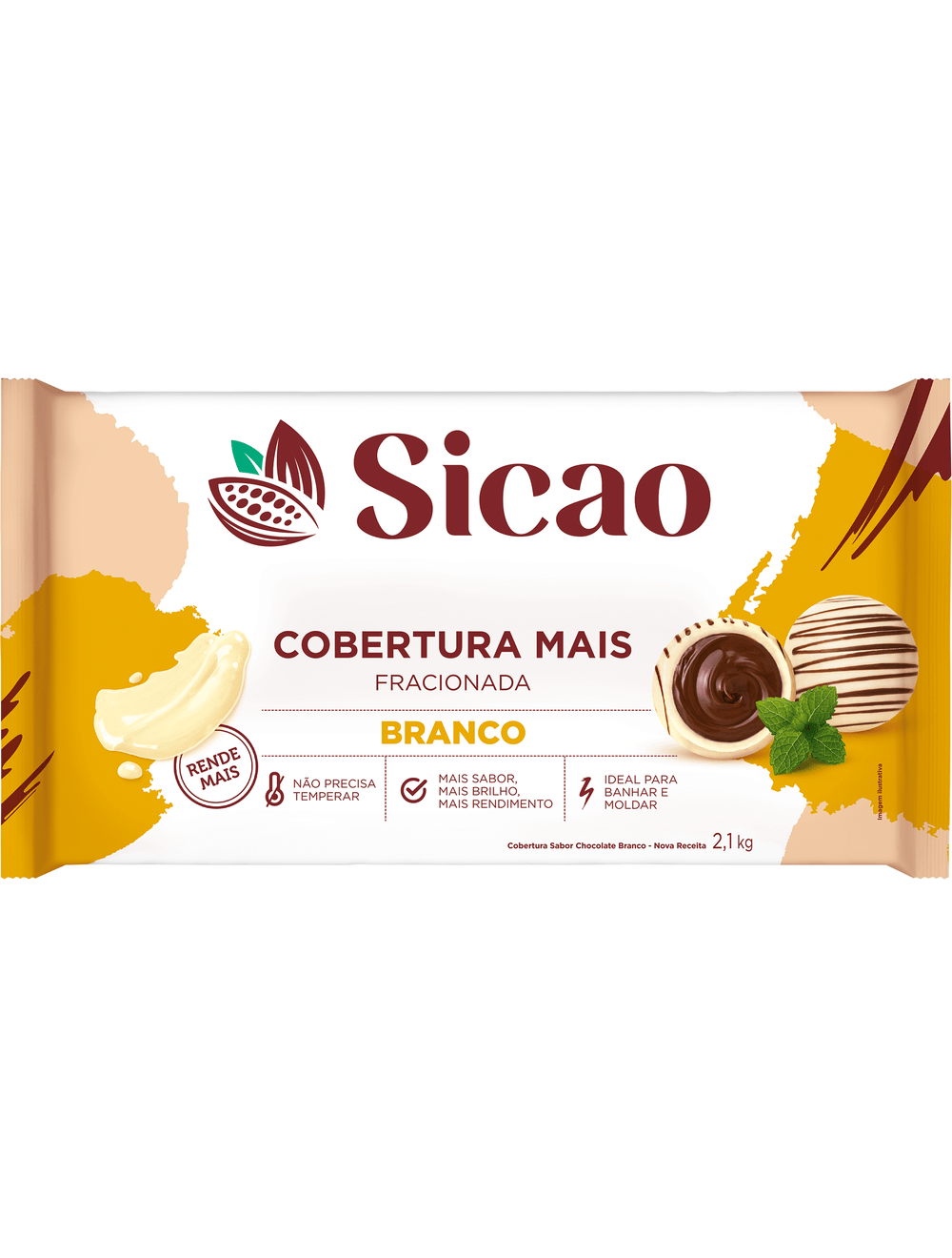 Chocolate Nobre Branco - Barra 2,1kg SICAO