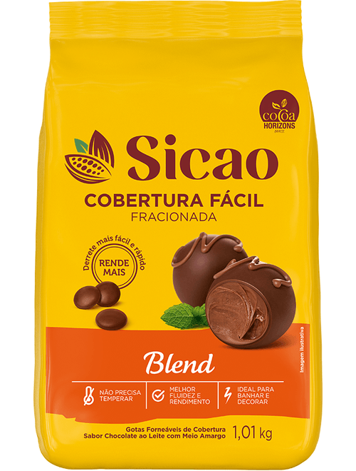 COBERTURA FACIL FRACIONADA CHOCOLATE BLEND GOTAS 1.01KG SICAO