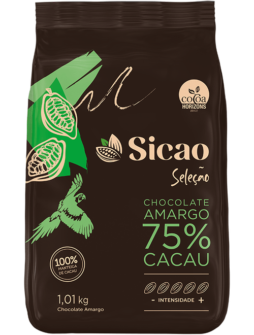 CHOCOLATE SELECAO AMARGO 75% CACAU 1.01KG SICAO