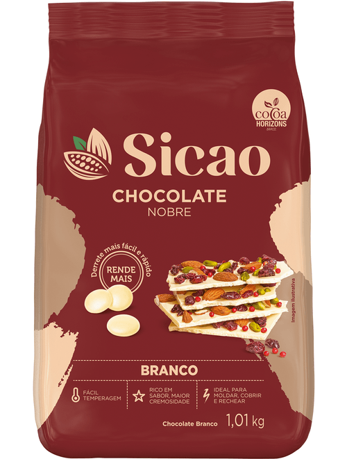 CHOCOLATE NOBRE BRANCO GOTAS 1,01KG SICAO