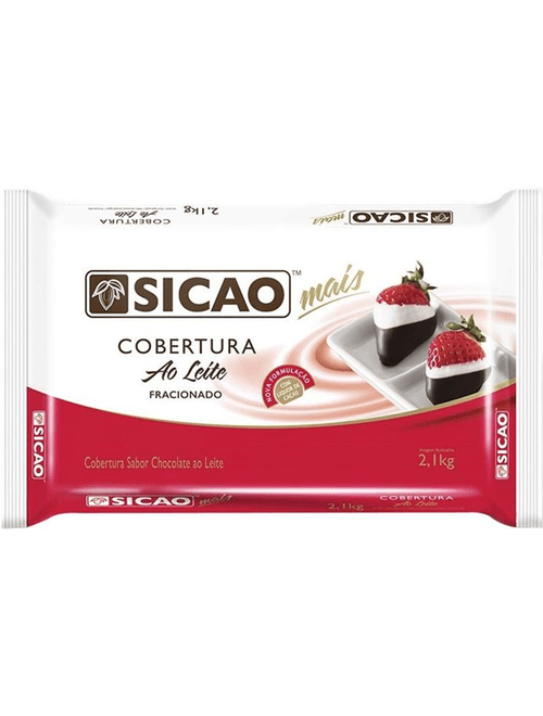 CHOCOLATE MAIS COBERTURA FRACIONADO AO LEITE BARRA 2,1KG SICAO