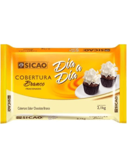 CHOCOLATE MAIS COBERTURA FRACIONADA BRANCO BARRA 2,1KG SICAO