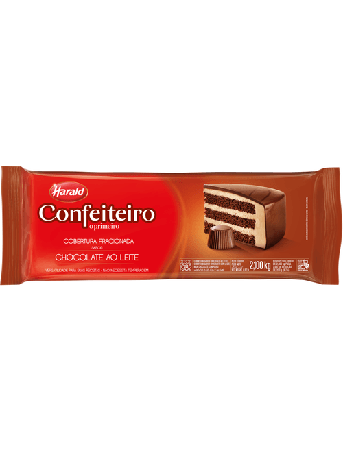CHOCOLATE COBERTURA CONFEITEIRO FRACIONADO AO LEITE 2.1KG HARALD