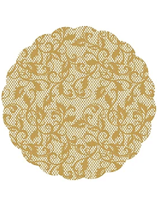 FUNDO RENDADO PARA DOCES 7CM OURO COM 100 UNIDADES CARBER
