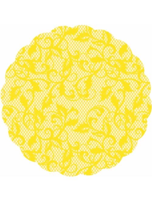 FUNDO RENDADO PARA DOCES 9 CM AMARELA COM 100 UNIDADES CARBER