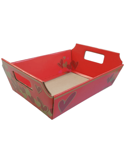 BANDEJA VINTAGE COM AMOR 21X15X6,5 VERMELHA ALBANO