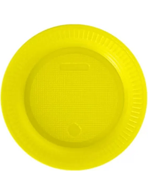 PRATO DESCARTAVEL 15CM RASO AMARELO COM 10 UNIDADES BELLO