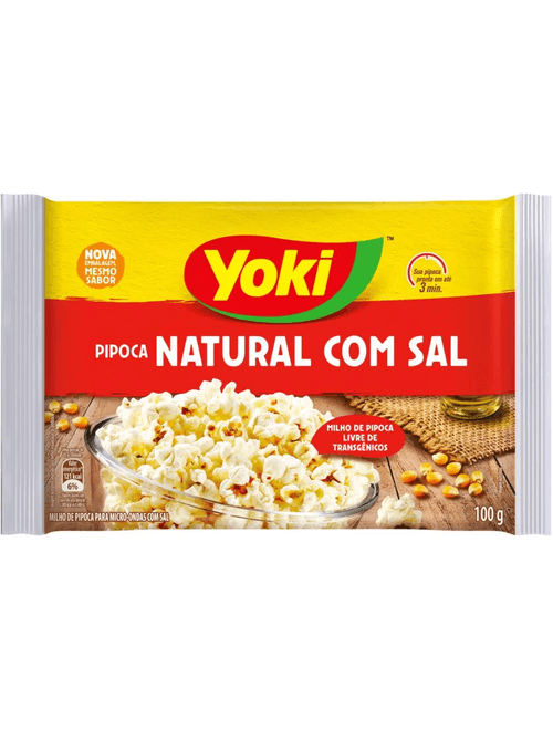 MILHO DE PIPOCA PARA MICRO-ONDAS COM SAL 100G YOKI
