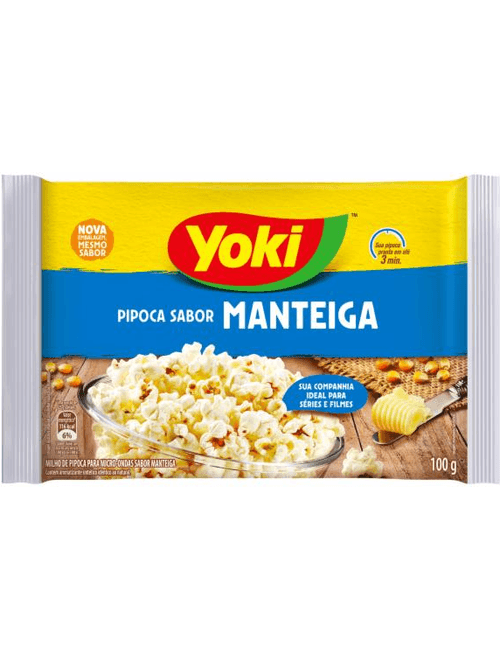 MILHO DE PIPOCA PARA MICRO-ONDAS SABOR MANTEIGA 100G YOKI