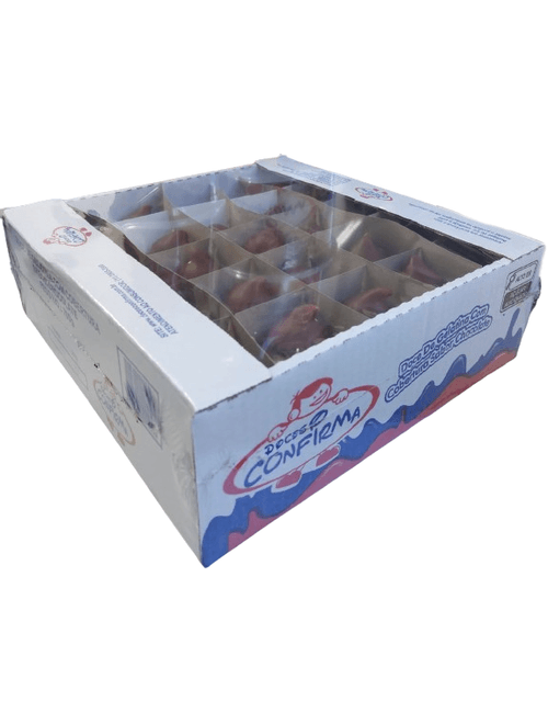 DOCE DE GELATINA COM COBERTURA SABOR CHOCOLATE COM 50 UNIDADES 700G DOCES CONFIRMA