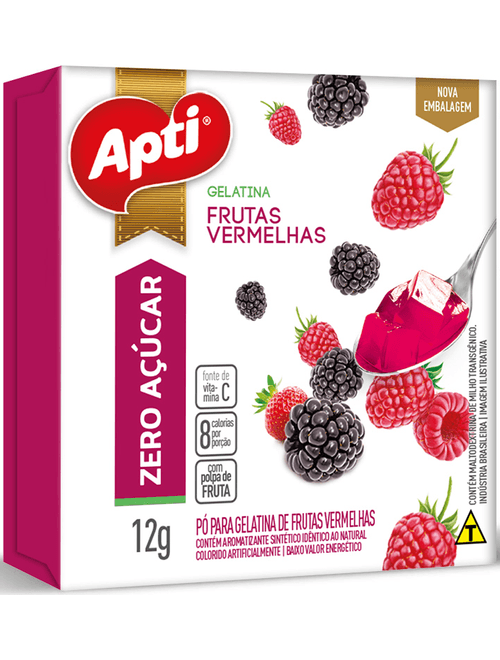 GELATINA ZERO ACUCAR FRUTAS VERMELHAS APTI 12G