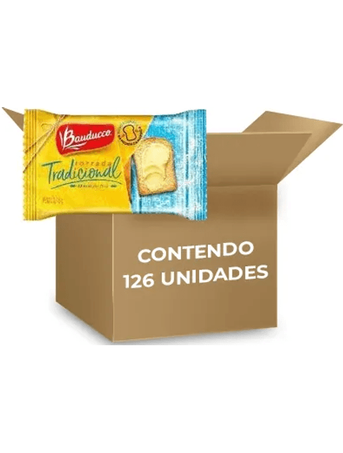 TORRADA SACHE LEVEMENTE SALGADA TRADICIONAL CONTEM 126 UNIDADES DE 15G CADA (EMBALADA COM 2 UNIDADES) BAUDUCCO
