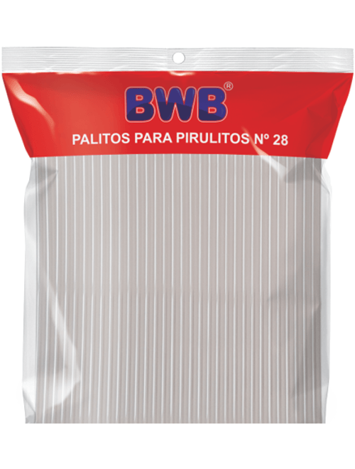 PALITO PARA PIRULITO PLASTICOS CRISTAL GRANDE COM 50 UNIDADES BWB