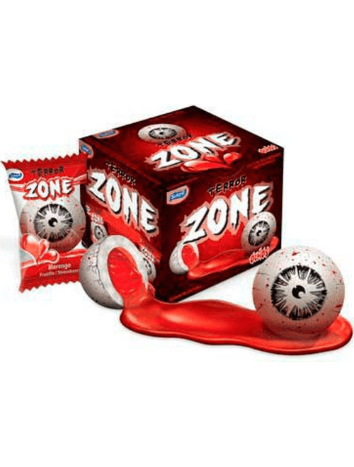 CHICLE OLHOS DO TERROR ZONE DE MORANGO COM 40 UNUDADES SUKEST