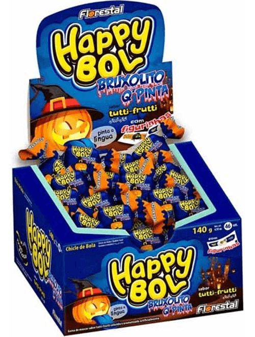 CHICLETE HAPPY BOLL BRUXOLITO COM 46 UNIDADES FLORESTAL