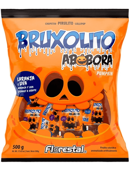 PIRULITO BRUXOLITO ABOBORA SORTIDO 500G FLORESTAL