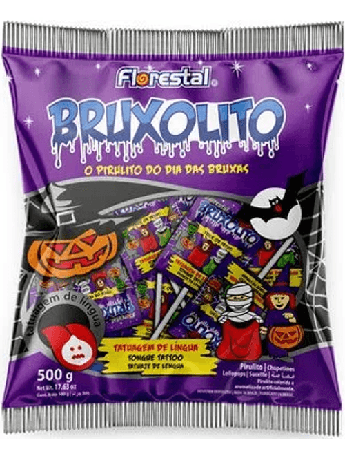 PIRULITO BRUXOLITO TATUAGEM DE LINGUA 500G FLORESTAL