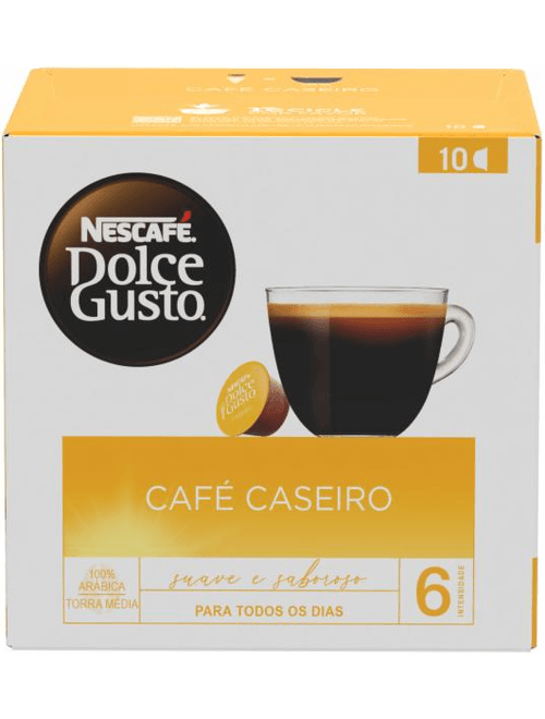 CAPSULAS DE CAFE TORRADO E MOIDO CASEIRO DOLCE GUSTO COM 10 UNIDADES NESCAFE