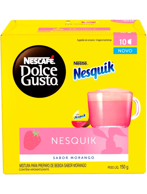 CAPSULAS DE NESQUIK SABOR MORANGO DOLCE GUSTO COM 10 UNIDADES NESCAFE