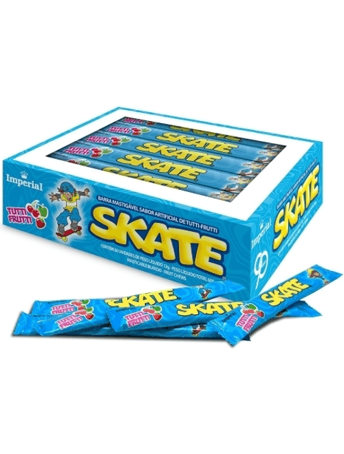 BALA MASTIGAVEL SKATE SABOR TUTTI-FRUTTI COM 50 UNIDADES IMPERIAL