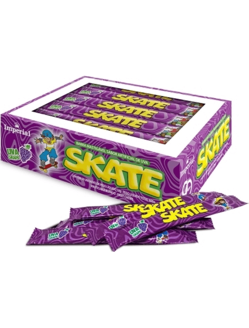 BALA MASTIGAVEL SKATE SABOR UVA COM 50 UNIDADES IMPERIAL