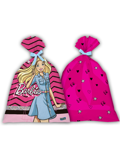 SACOLA PLASTICA BARBIE COM 8 UNIDADES FESTCOLOR