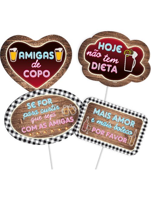 PLACAS DIVERTIDAS BOTECO DELAS COM 4 UNIDADES FESTCOLOR