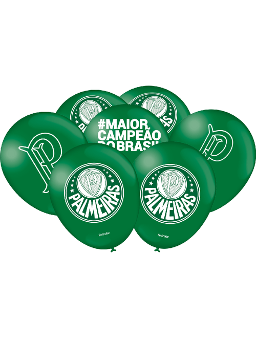 BALAO IMPRESSO ESPECIAL VERDE PALMEIRAS 2023 COM 25 UNIDADES FESTCOLOR