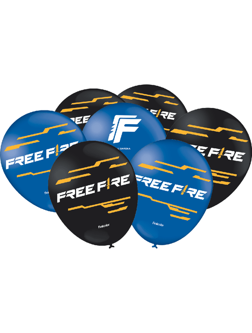 BALAO IMPRESSO ESPECIAL FREE FIRE GAMER COM 25 UNIDADES FESTCOLOR