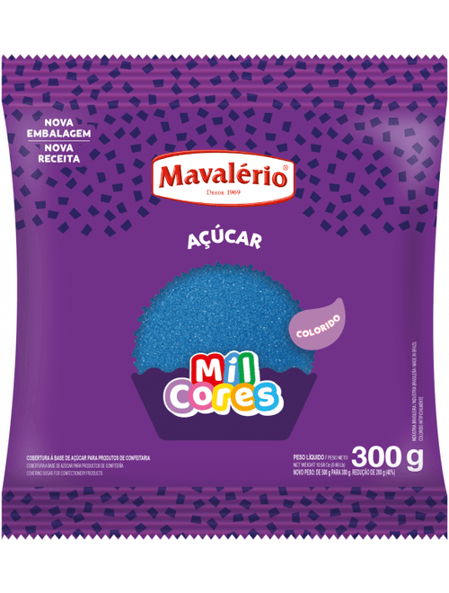 ACUCAR COLORIDO AZUL MIL CORES 300G MAVALERIO