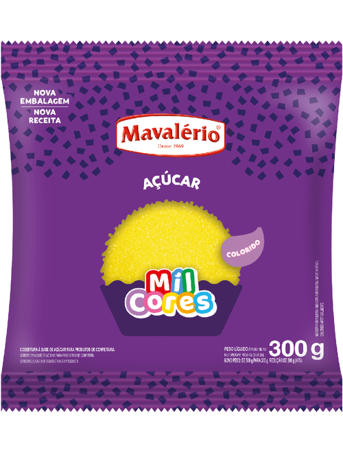 ACUCAR COLORIDO AMARELO MIL CORES 300G MAVALERIO